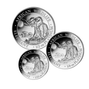 SET Somalia  Elephant / Elefant 2016 - African Wildlife | Platin 3 Münzen