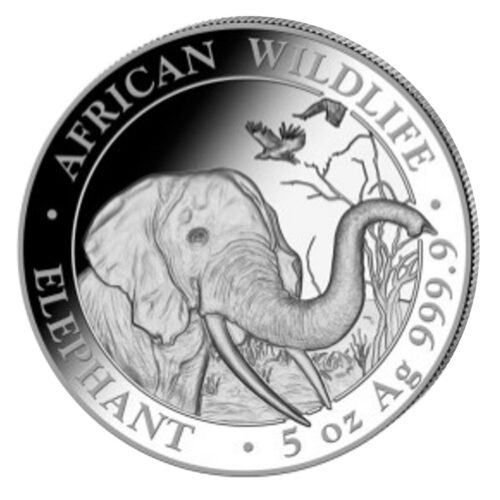 5 Oz Silbermünze African Elefant 5 Unzen Silber|