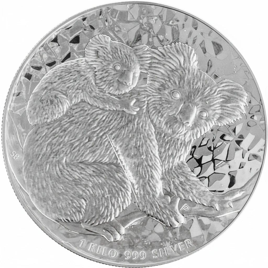 PP-S-1KGKA-08_vorderseite_1770927390302 Koala einmaliger "Facetten-Schimmer" Erstausgabe 2008 | 1 Kg Silber – Bild 1